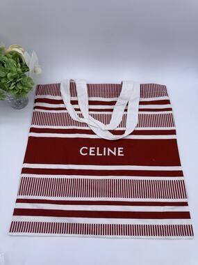 Celine Big Tote Bag Burnt Orange Striped GWP 19” * 18”